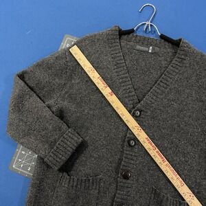 Fisherman Out Of Ireland Cardigan Sweater Mens M Charcoal Gray Button-Front